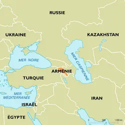 Arménie : carte de situation - crédits : Encyclopædia Universalis France