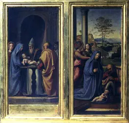 La Circoncision (à gauche) et La Nativité (à droite), Fra Bartolomeo della Porta - crédits :  Bridgeman Images 