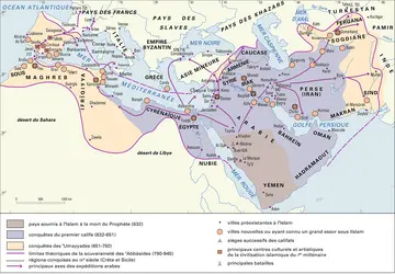 Expansion de l'Islam - crédits : Encyclopædia Universalis France