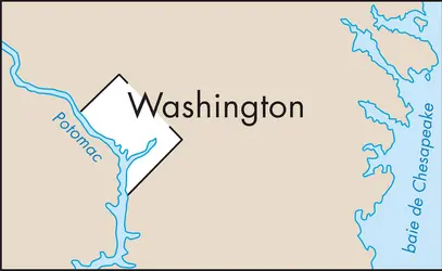 Washington : carte de situation - crédits : © Encyclopædia Universalis France