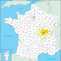 Saône-et-Loire : carte de situation - crédits : © Encyclopædia Universalis France