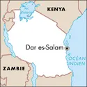 Dar es-Salam : carte de situation - crédits : © Encyclopædia Universalis France