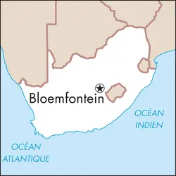 Bloemfontein : carte de situation - crédits : © Encyclopædia Universalis France