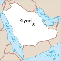 Riyad : carte de situation - crédits : © Encyclopædia Universalis France