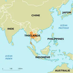 Thaïlande : carte de situation - crédits : Encyclopædia Universalis France