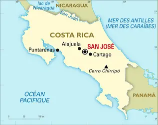 Costa Rica : carte générale - crédits : Encyclopædia Universalis France