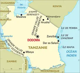 Tanzanie : carte générale - crédits : Encyclopædia Universalis France