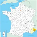 Alpes-Maritimes : carte de situation - crédits : © Encyclopædia Universalis France