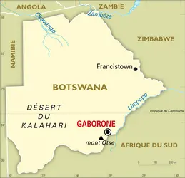 Botswana : carte générale - crédits : Encyclopædia Universalis France