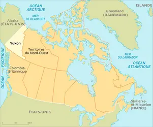 Yukon : carte de situation - crédits : Encyclopædia Universalis France