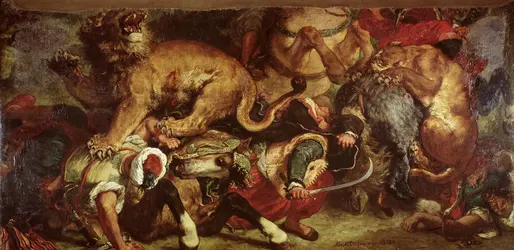 <em>La Chasse aux lions</em>, E. Delacroix - crédits : Musee des Beaux-Arts, Bordeaux, France/ Bridgeman Images