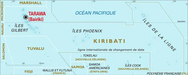 Kiribati : carte générale - crédits : Encyclopædia Universalis France