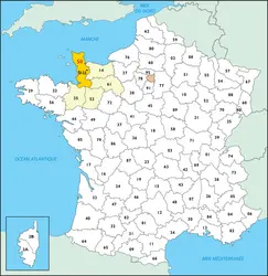 Manche : carte de situation - crédits : © Encyclopædia Universalis France