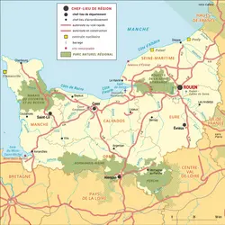 Normandie : carte administrative - crédits : Encyclopædia Universalis France