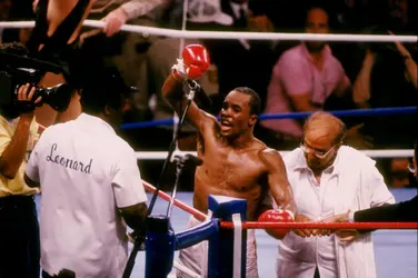 Ray « Sugar » Leonard - crédits : Mike Powell/ Allsport/ Getty