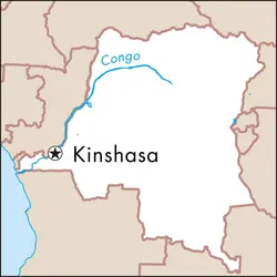 Kinshasa : carte de situation - crédits : © Encyclopædia Universalis France