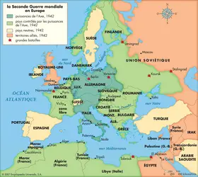 La Seconde Guerre mondiale en Europe - crédits : © Encyclopædia Universalis France