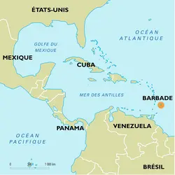 Barbade : carte de situation - crédits : Encyclopædia Universalis France