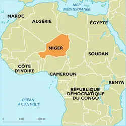 Niger : carte de situation - crédits : Encyclopædia Universalis France