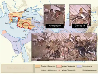 Les conquêtes d'Alexandre le Grand - crédits : © Encyclopædia Universalis France