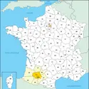 Gers : carte de situation - crédits : © Encyclopædia Universalis France