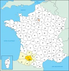 Gers : carte de situation - crédits : © Encyclopædia Universalis France