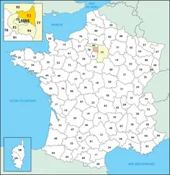 Seine-Saint-Denis : carte de situation - crédits : © Encyclopædia Universalis France