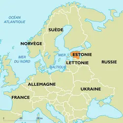 Estonie : carte de situation - crédits : Encyclopædia Universalis France