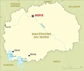 Macédoine&nbsp;du Nord&nbsp;: carte générale - crédits : Encyclopædia Universalis France