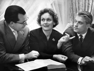 Wolfgang Sawallisch, Elisabeth Schwarzkopf et Eberhard Waechter - crédits : Erich Auerbach/ Hulton Archive/ Getty Images