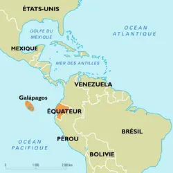 Équateur : carte de situation - crédits : Encyclopædia Universalis France