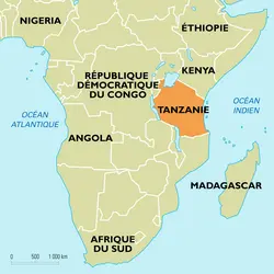 Tanzanie : carte de situation - crédits : Encyclopædia Universalis France