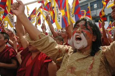 Manifestation en faveur de l'indépendance du Tibet - crédits : © A. Bhatia/ AP