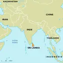 Sri Lanka : carte de situation - crédits : Encyclopædia Universalis France