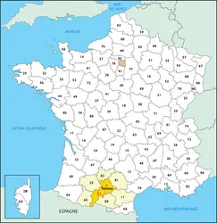 Haute-Garonne : carte de situation - crédits : © Encyclopædia Universalis France