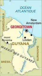 Guyana : carte générale - crédits : Encyclopædia Universalis France