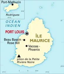 Maurice : carte générale - crédits : Encyclopædia Universalis France