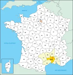 Gard : carte de situation - crédits : © Encyclopædia Universalis France