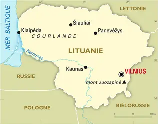 Lituanie : carte générale - crédits : Encyclopædia Universalis France