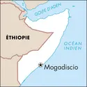 Mogadiscio : carte de situation - crédits : © Encyclopædia Universalis France