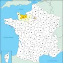 Calvados : carte de situation - crédits : © Encyclopædia Universalis France