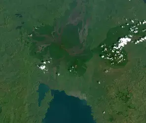 Vue satellitaire de la région du Nyiragongo, République démocratique du Congo - crédits : © NASA
