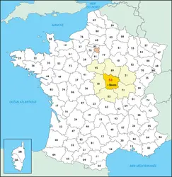 Nièvre : carte de situation - crédits : © Encyclopædia Universalis France