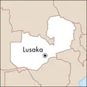 Lusaka : carte de situation - crédits : © Encyclopædia Universalis France