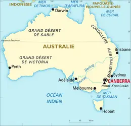 Australie : carte générale - crédits : Encyclopædia Universalis France