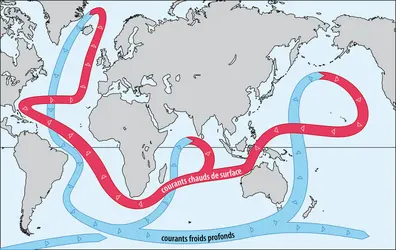 Circulation océanique mondiale - crédits : Encyclopædia Universalis France