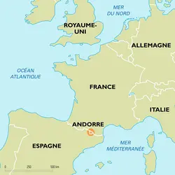 Andorre : carte de situation - crédits : Encyclopædia Universalis France