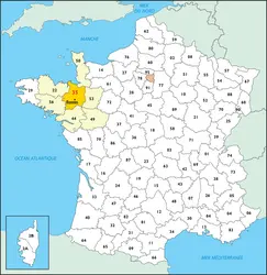 Ille-et-Vilaine : carte de situation - crédits : © Encyclopædia Universalis France