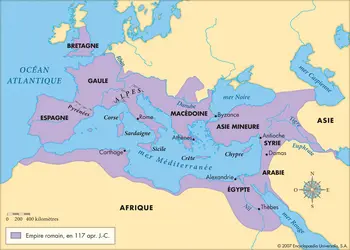 L'Empire romain en 117 - crédits : © Encyclopædia Universalis France