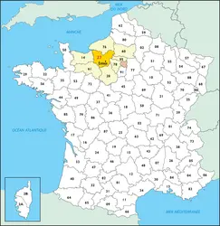 Eure : carte de situation - crédits : © Encyclopædia Universalis France